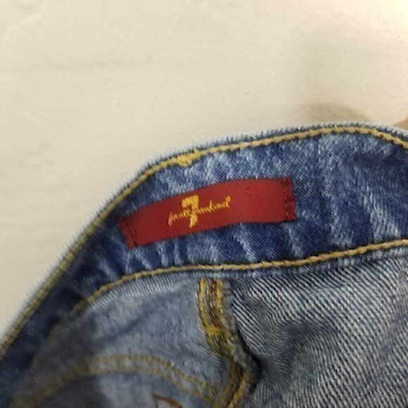 7 For All Mankind High Waist Distressed‎ Denim Skirts Size 25 - Picture 3 of 4